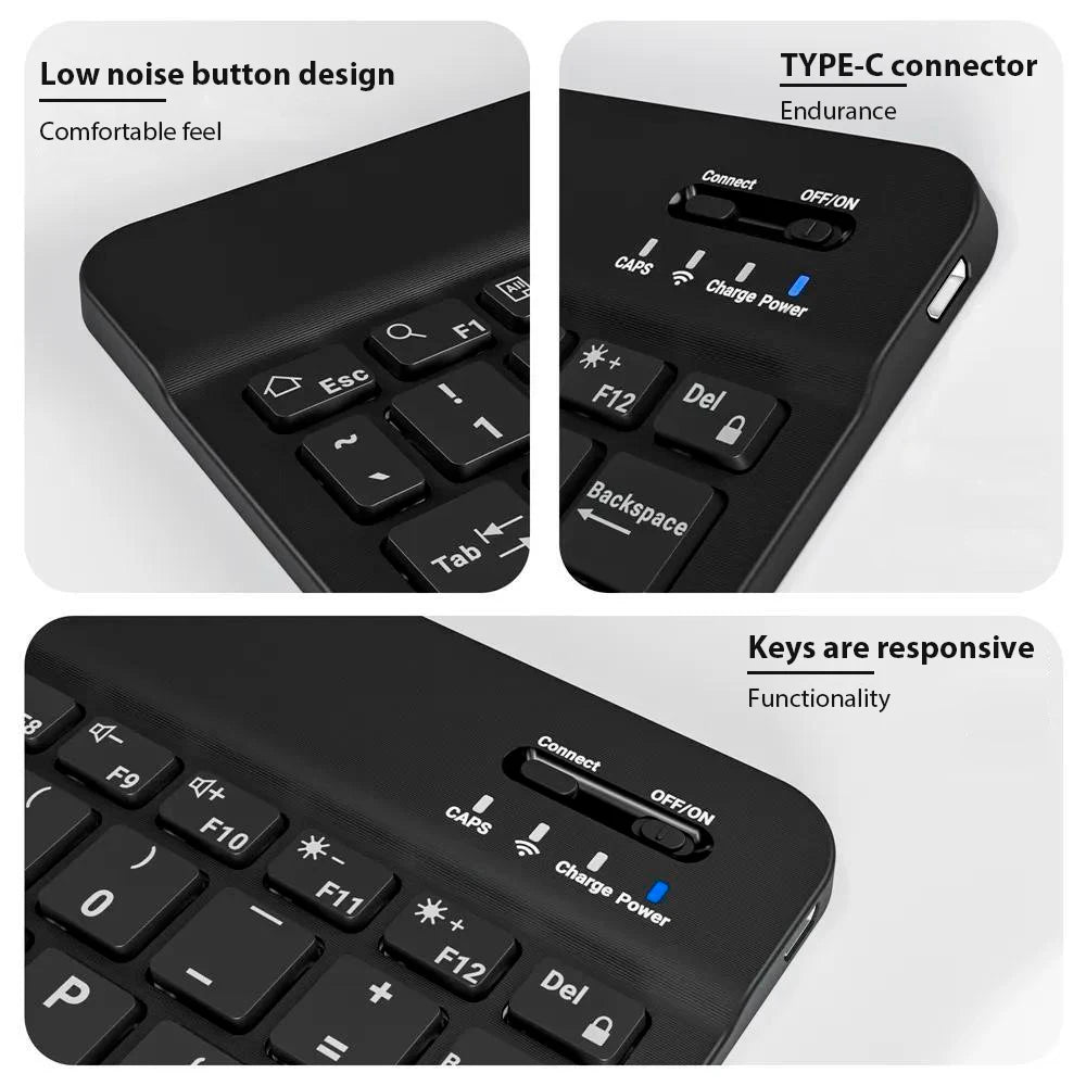 EMTRA Bluetooth Wireless Keyboard & Mouse Combo – Ultra-Slim Rechargeable Keyboard for iPad, Tablet & Laptop