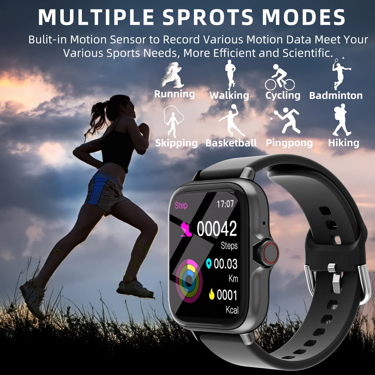 1.83" Smart Watch Bluetooth Call & Message Alerts with Sleep Tracking & Fitness Monitor for Android & iPhone