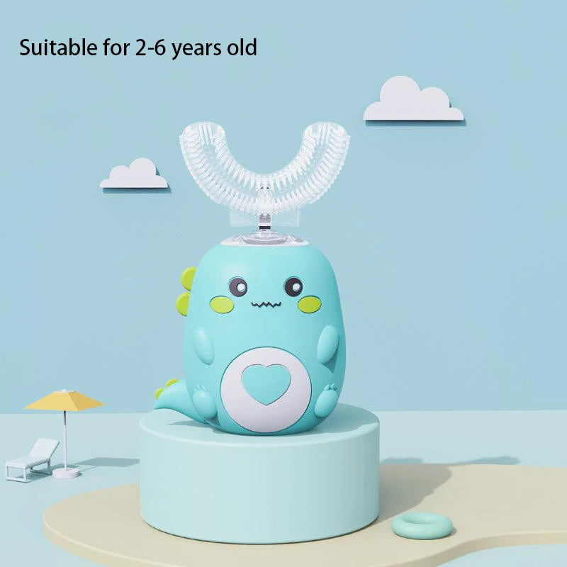 Kids U-Shaped Electric Toothbrush – 360° Sonic Rechargeable Silicone Toothbrush for Children