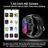 1.83" Smart Watch Bluetooth Call & Message Alerts with Sleep Tracking & Fitness Monitor for Android & iPhone