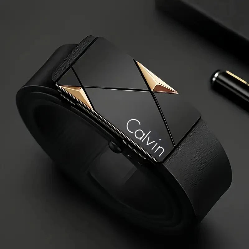 Men’s PU Leather Automatic Buckle Belt – Stylish Fashion Belt for Casual, Business & Formal Wear