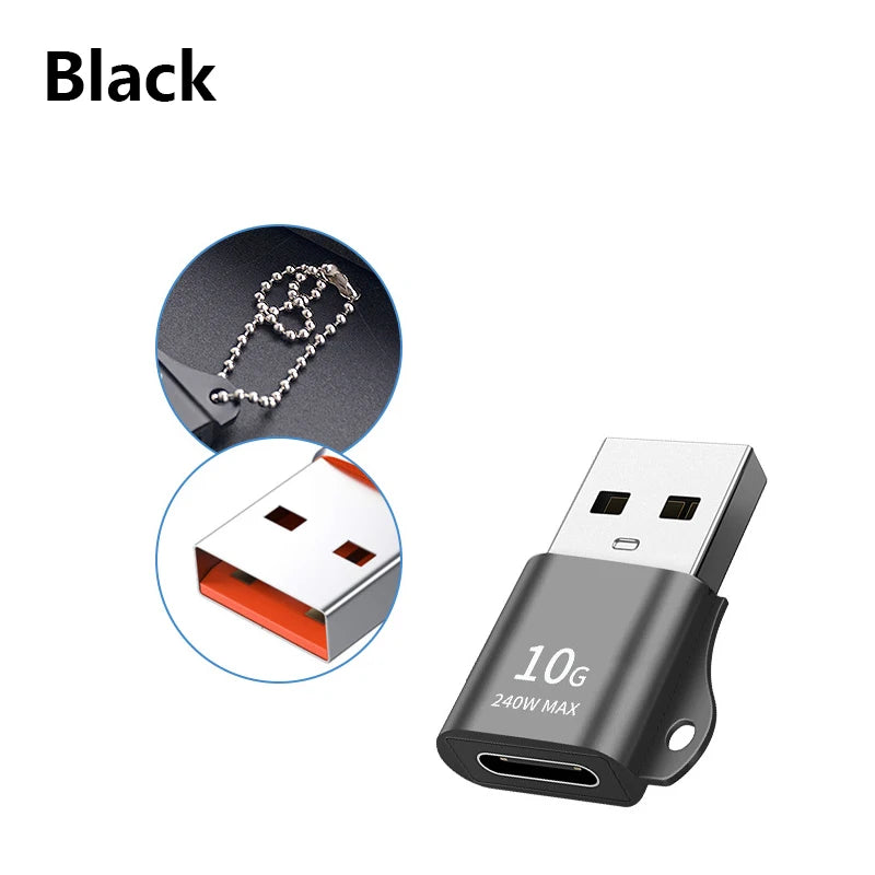 Type-C to USB Adapter - USB-C Female to USB-A Male Converter for Charging & Data Transfer | Compatible with Laptops, Car Chargers & PCs