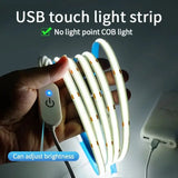 Saimili COB LED Strip Light 5V USB – Touch Dimmable Flexible Tape for TV Backlight, Mirror & Room Decor