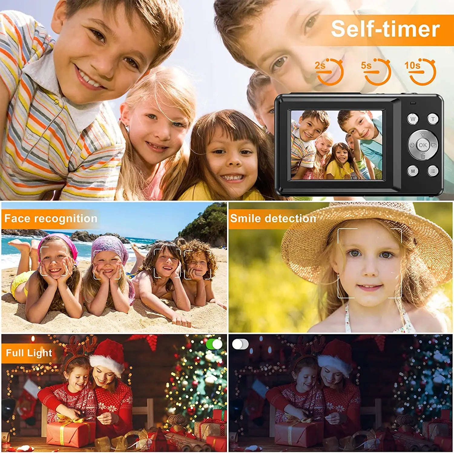 STUOGYUM DC403 4K Digital Camera for Photography - 50MP CMOS Sensor with 16X Digital Zoom, 2.4" LCD Screen, 1080P Video Recording | Compact Camera for Beginners & Kids