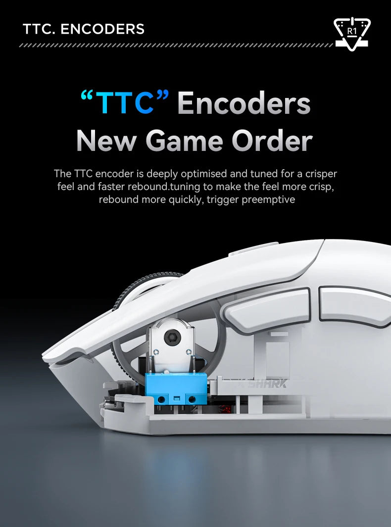 Attack Shark R1 Tri-Mode Wireless Gaming Mouse - 18000 DPI PAW3311 Sensor, 59g Ultra-Light, 1000Hz Polling Rate, Rechargeable RGB Mouse for PC & Laptop