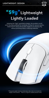 Attack Shark R1 Tri-Mode Wireless Gaming Mouse - 18000 DPI PAW3311 Sensor, 59g Ultra-Light, 1000Hz Polling Rate, Rechargeable RGB Mouse for PC & Laptop