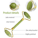 AYHle Natural Jade Roller & Gua Sha Set | Xiuyan Stone Facial Massager for Anti-Wrinkle, Lifting & Puffiness Reduction | Dual-Ended Roller & Scraper