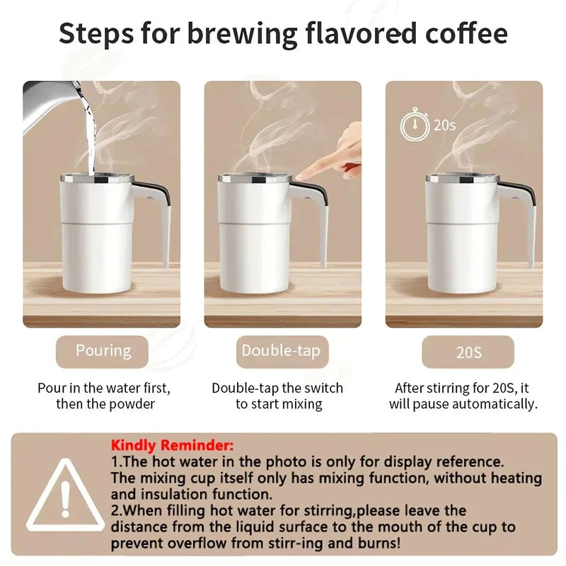 Self-Stirring Coffee Mug 380ml – Automatic Electric Mixing Cup with Temperature Display (USB Charging)
