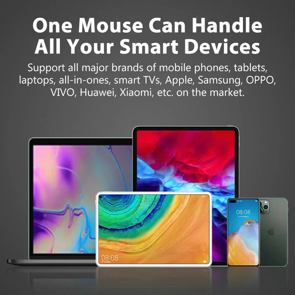 Congdi Dual Mode Wireless Mouse - Bluetooth & 2.4GHz Rechargeable Silent Mouse with 1600 DPI | 4-Button Opto-Electronic Mouse for Laptop, PC, iPad & MacBook