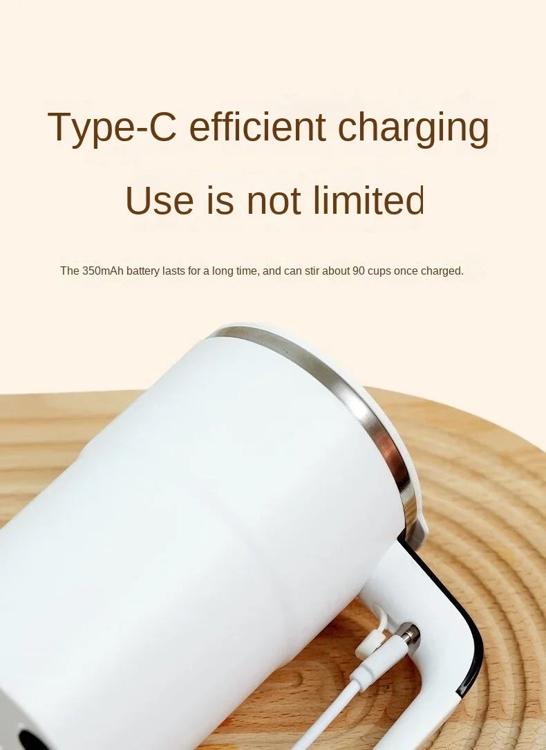 Self-Stirring Coffee Mug 380ml – Automatic Electric Mixing Cup with Temperature Display (USB Charging)