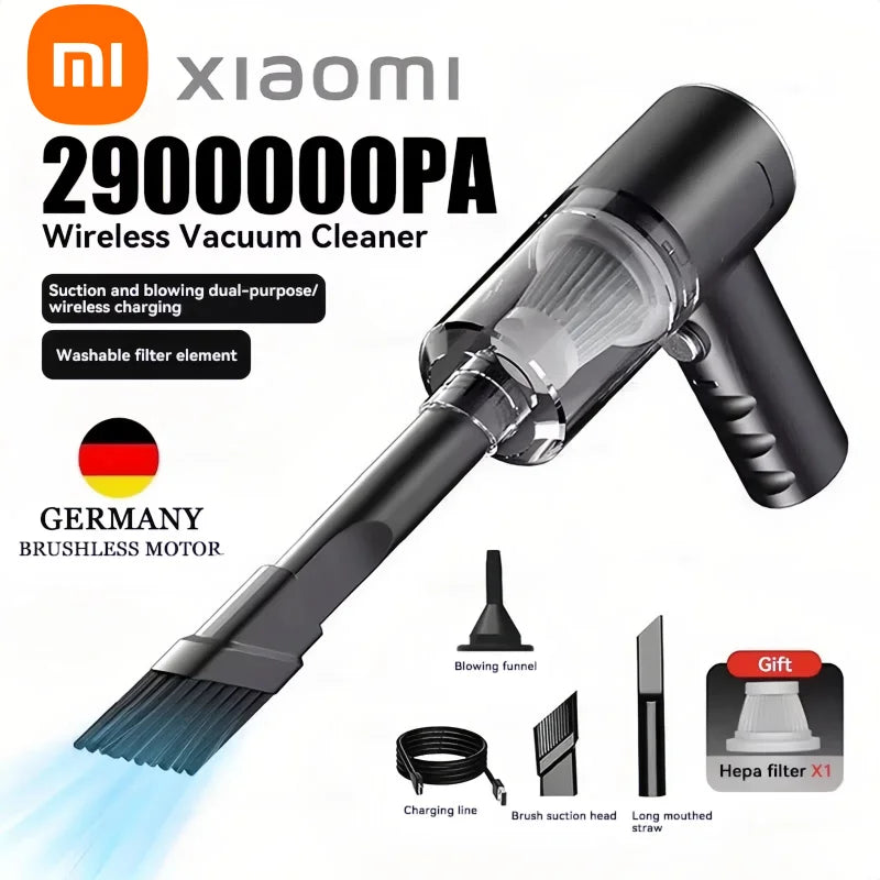 Xiaomi 4-in-1 Car Vacuum Cleaner – 29000Pa Wireless Portable Cleaner with Blowing & Suction Power for Vehicle Interior