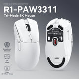 Attack Shark R1 Tri-Mode Wireless Gaming Mouse - 18000 DPI PAW3311 Sensor, 59g Ultra-Light, 1000Hz Polling Rate, Rechargeable RGB Mouse for PC & Laptop