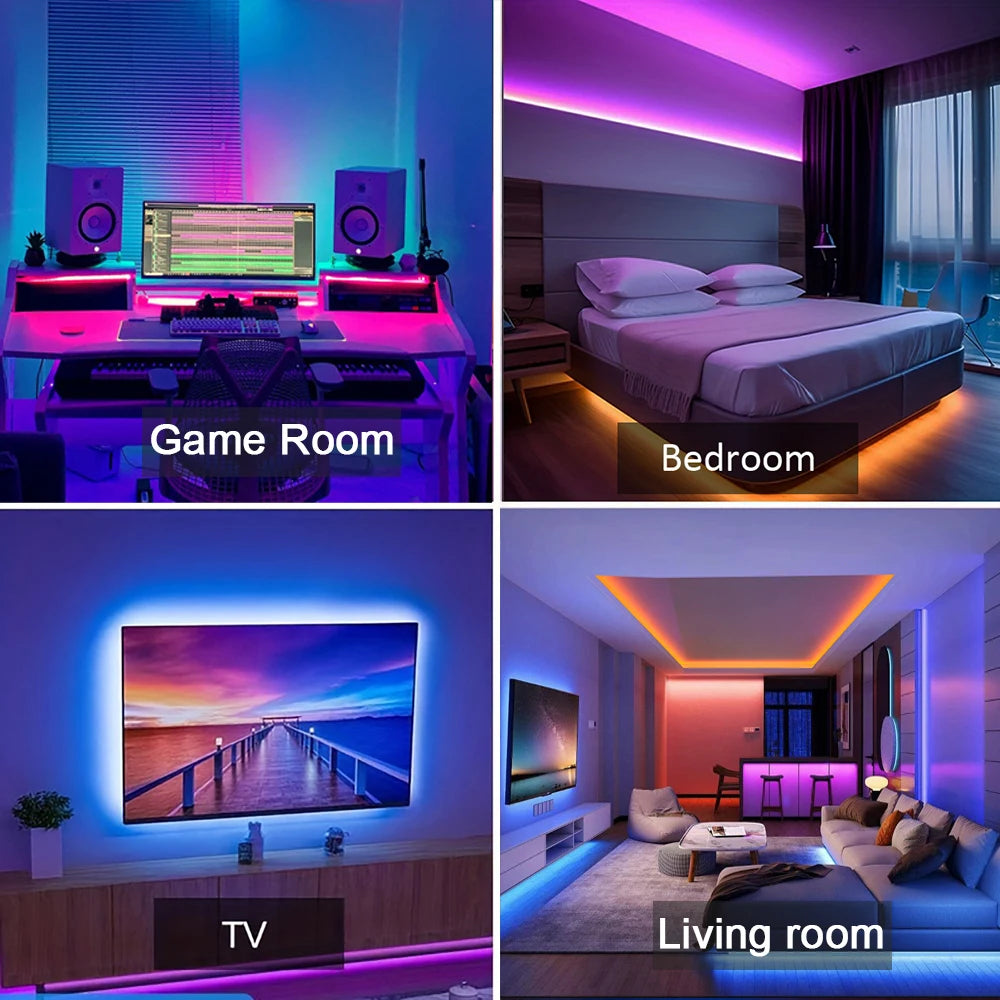 Mikenoon USB RGB LED Strip Lights - 5V 16 LEDs/m Color Changing Room Decoration with Remote | Smart App Control for Bedroom, Living Room & Gaming Setup