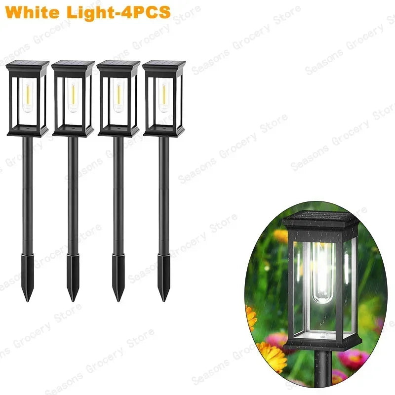 Solar LED Garden Pathway Lights – IP65 Waterproof Outdoor Landscape Lamp with Warm & White Light