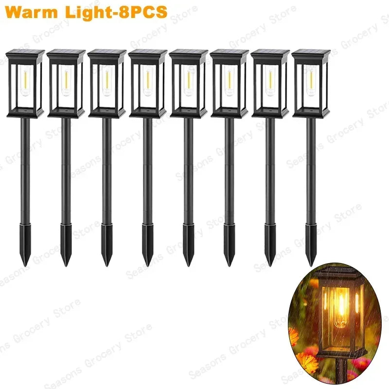 Solar LED Garden Pathway Lights – IP65 Waterproof Outdoor Landscape Lamp with Warm & White Light