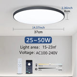 MARPOU Smart Ceiling Light LED - Dimmable Modern Ceiling Lamp with APP & Remote Control | 3 Size Options, 3000K-6500K Color Temperature, 20%-100% Brightness