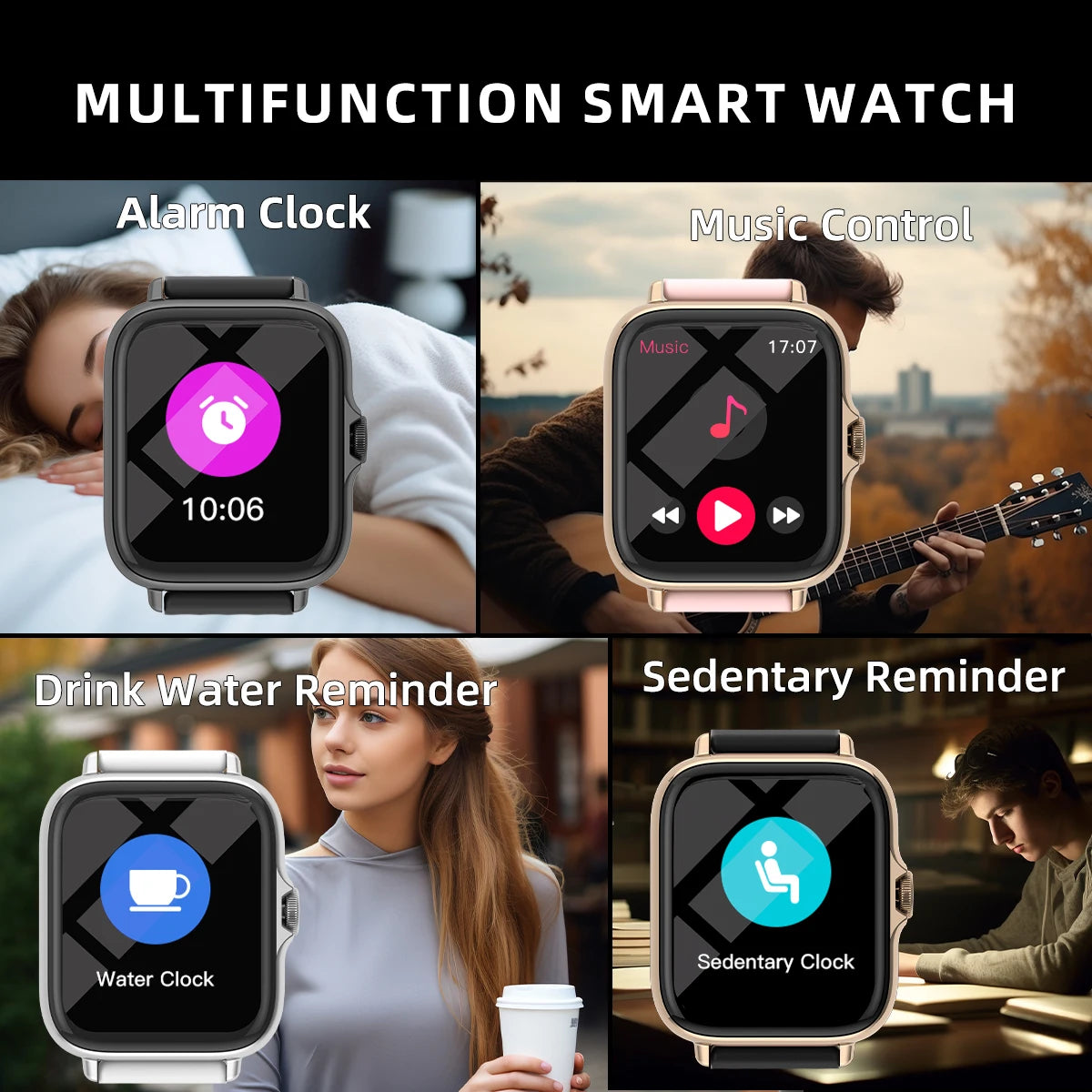 1.83" Smart Watch Bluetooth Call & Message Alerts with Sleep Tracking & Fitness Monitor for Android & iPhone