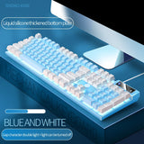 YINDIAO 104-Key USB Wired Keyboard - Full Size Membrane Keyboard for Office & Home | Quiet Typing with Standard English Layout