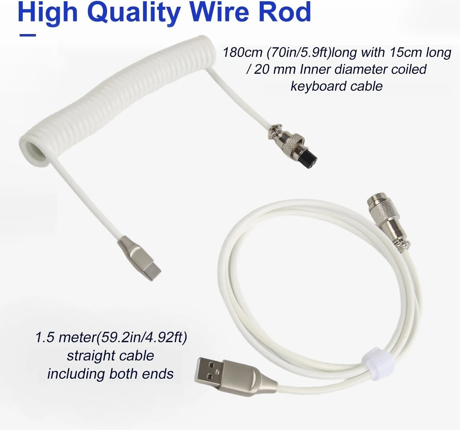 Mechanical Keyboard Coiled Cable USB Type-C – Aviator Connector Custom Keyboard Cable (Max 3A)