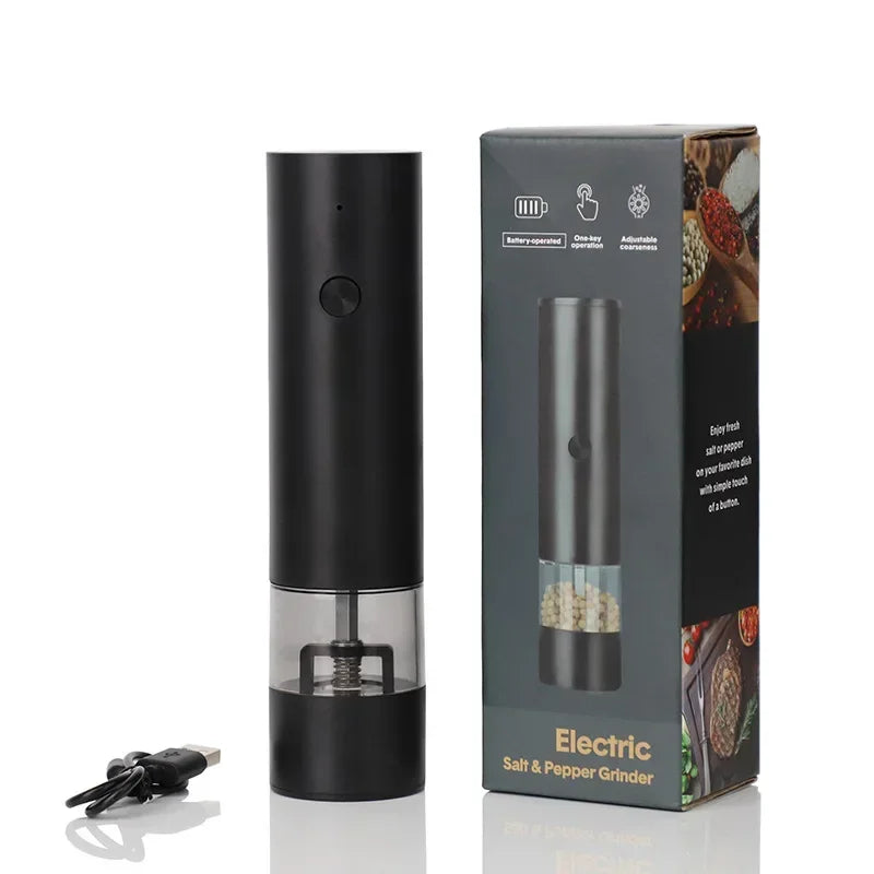 Electric Salt and Pepper Grinder Set - Automatic Gravity-Activated Mills with Adjustable Coarseness | USB Rechargeable Spice Grinders for Kitchen