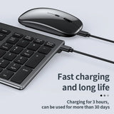 JOMAA Multi-Device Wireless Keyboard and Mouse Combo | Bluetooth & 2.4GHz Ergonomic Set with Multimedia Keys | Slim Design for Laptop, PC, Tablet