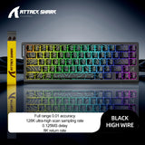 Attack Shark X68HE Mechanical Gaming Keyboard - 68-Key Hot-Swappable with 8000Hz Polling & PBT Keycaps | RGB Backlit Wired Keyboard for FPS & Competitive Gaming