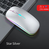 Congdi Silent Wireless Mouse - Bluetooth & 2.4GHz Dual Mode Rechargeable Mouse with LED Backlight | 1600 DPI Portable Mouse for Laptop, Tablet & PC