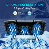 COOLCOLD F2PLUS Laptop Cooling Pad 5-Fan Adjustable Laptop Cooler Stand for 12–17 Inch Laptops