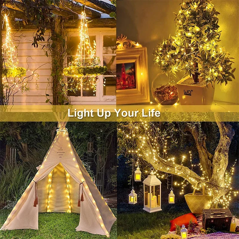 LED Solar Garden Fairy String Lights | Waterproof Outdoor Twinkle Lights for Christmas, Patio & Parties