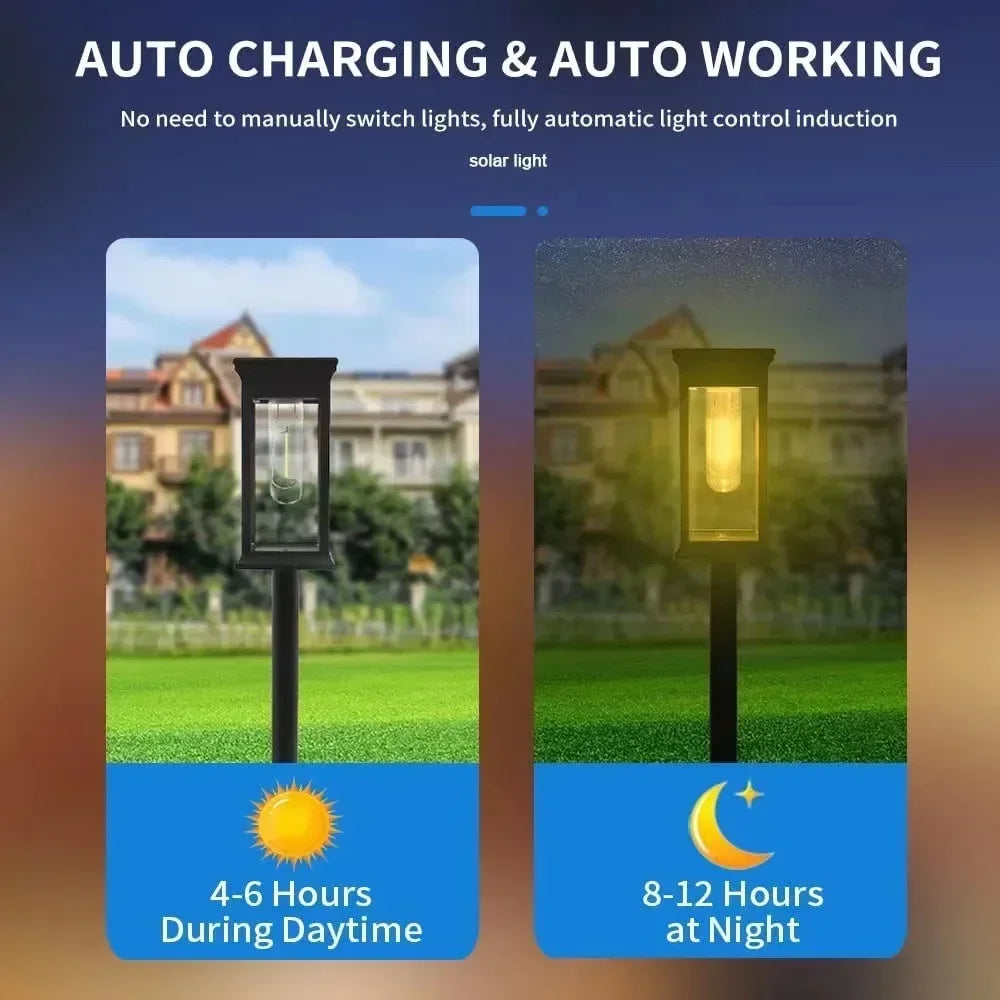 Solar LED Garden Pathway Lights – IP65 Waterproof Outdoor Landscape Lamp with Warm & White Light