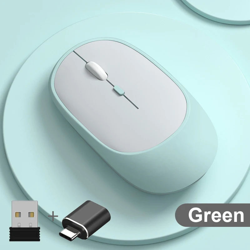 Congdi Dual Mode Wireless Mouse - Bluetooth & 2.4GHz Rechargeable Silent Mouse with 1600 DPI | 4-Button Opto-Electronic Mouse for Laptop, PC, iPad & MacBook