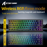 Attack Shark X68HE Mechanical Gaming Keyboard - 68-Key Hot-Swappable with 8000Hz Polling & PBT Keycaps | RGB Backlit Wired Keyboard for FPS & Competitive Gaming