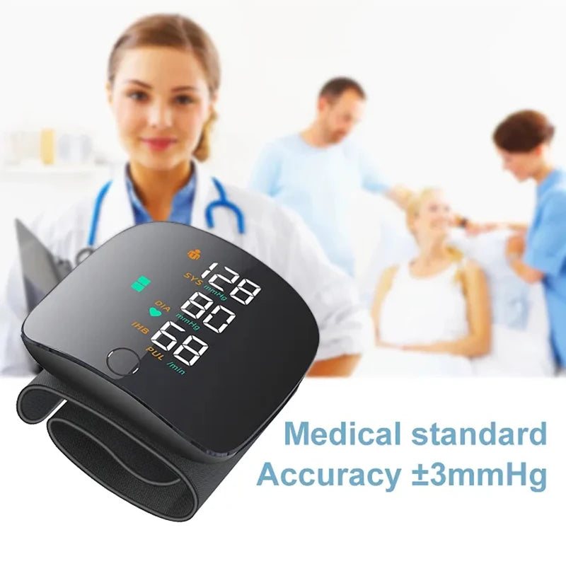 Fireurus Digital Wrist Blood Pressure Monitor – Rechargeable Heart Rate & BP Monitor for Home Use