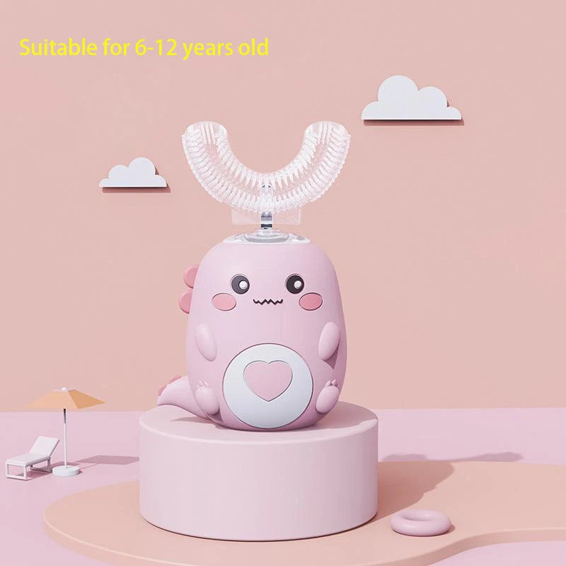 Kids U-Shaped Electric Toothbrush – 360° Sonic Rechargeable Silicone Toothbrush for Children