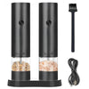 Electric Salt and Pepper Grinder Set - Automatic Gravity-Activated Mills with Adjustable Coarseness | USB Rechargeable Spice Grinders for Kitchen