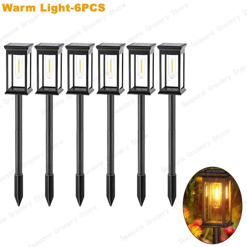 Solar LED Garden Pathway Lights – IP65 Waterproof Outdoor Landscape Lamp with Warm & White Light