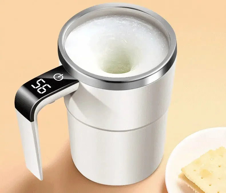 Self-Stirring Coffee Mug 380ml – Automatic Electric Mixing Cup with Temperature Display (USB Charging)