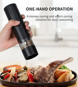 Electric Salt and Pepper Grinder Set - Automatic Gravity-Activated Mills with Adjustable Coarseness | USB Rechargeable Spice Grinders for Kitchen