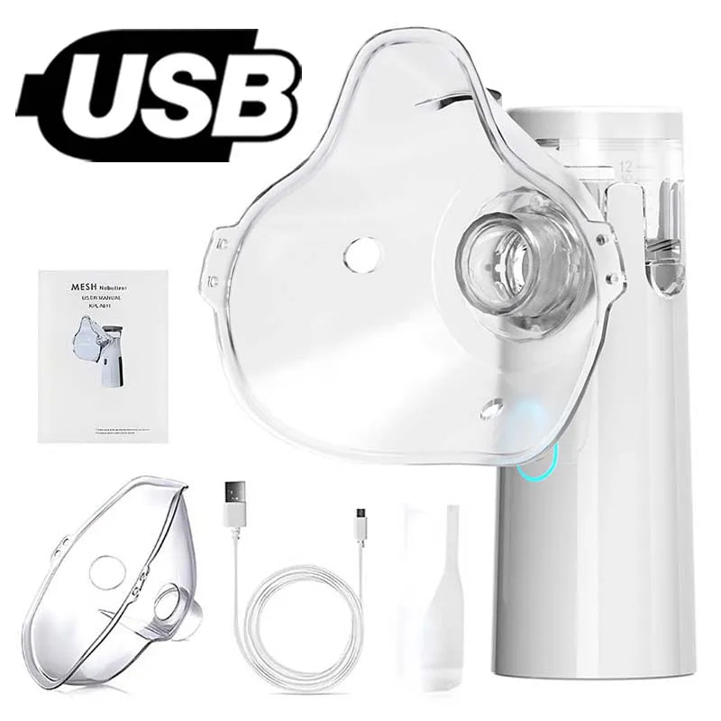 LINGKUN Portable Mesh Nebulizer – Silent Handheld Asthma Inhaler for Adults & Children