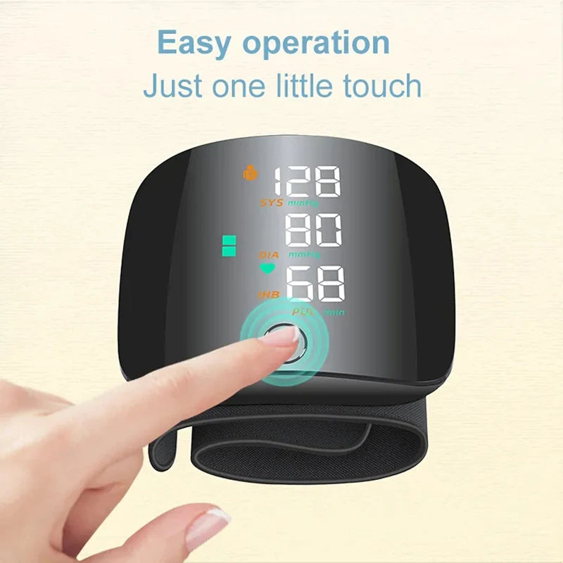 Fireurus Digital Wrist Blood Pressure Monitor – Rechargeable Heart Rate & BP Monitor for Home Use