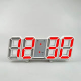 3D LED Digital Alarm Clock with Large Display | Wall or Desktop Clock with 3-Level Brightness Adjustable, Calendar & Snooze Function | Plug-in USB Powered