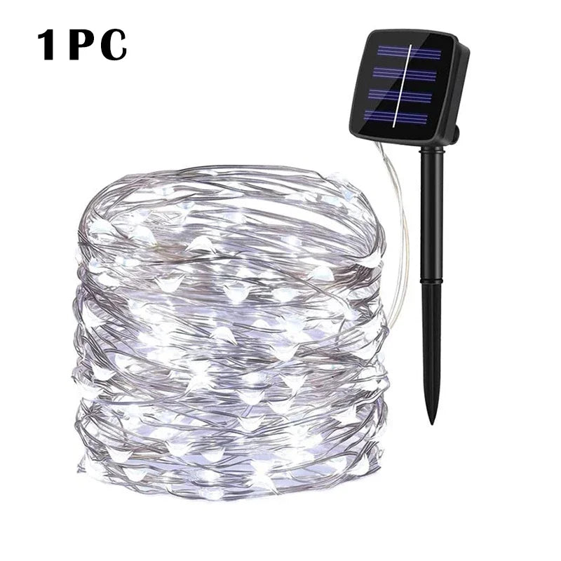 LED Solar Garden Fairy String Lights | Waterproof Outdoor Twinkle Lights for Christmas, Patio & Parties