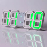 3D LED Digital Alarm Clock with Large Display | Wall or Desktop Clock with 3-Level Brightness Adjustable, Calendar & Snooze Function | Plug-in USB Powered