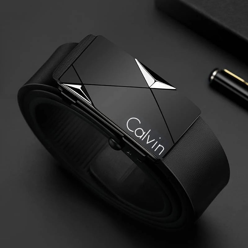 Men’s PU Leather Automatic Buckle Belt – Stylish Fashion Belt for Casual, Business & Formal Wear