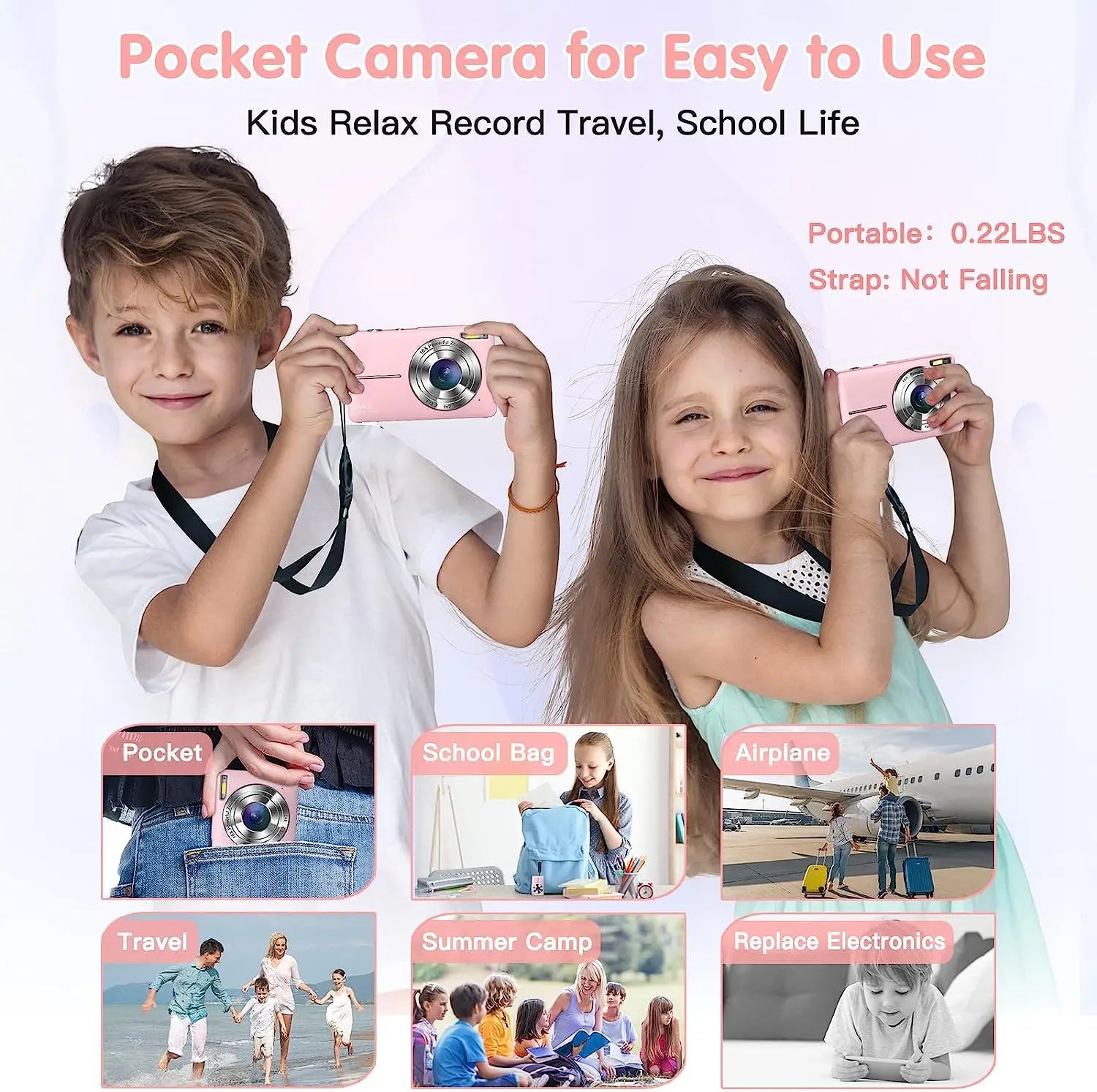 STUOGYUM DC403 4K Digital Camera for Photography - 50MP CMOS Sensor with 16X Digital Zoom, 2.4" LCD Screen, 1080P Video Recording | Compact Camera for Beginners & Kids
