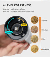 Electric Salt and Pepper Grinder Set - Automatic Gravity-Activated Mills with Adjustable Coarseness | USB Rechargeable Spice Grinders for Kitchen