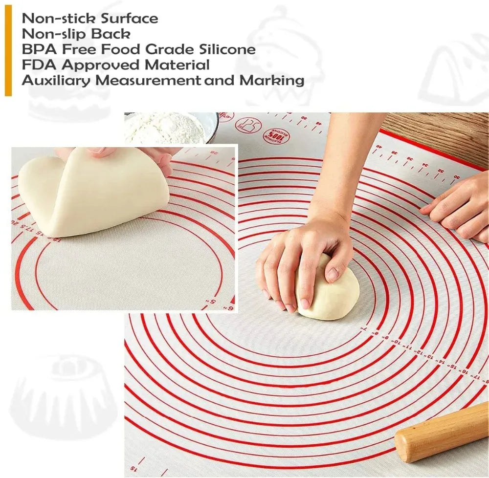 Non-Stick Silicone Baking Mat – Reusable Dough Kneading Pad