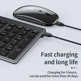 JOMAA Multi-Device Wireless Keyboard and Mouse Combo | Bluetooth & 2.4GHz Ergonomic Set with Multimedia Keys | Slim Design for Laptop, PC, Tablet