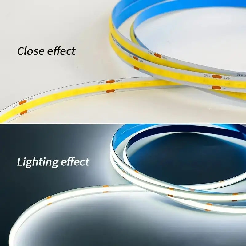 Saimili COB LED Strip Light 5V USB – Touch Dimmable Flexible Tape for TV Backlight, Mirror & Room Decor