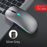Congdi Silent Wireless Mouse - Bluetooth & 2.4GHz Dual Mode Rechargeable Mouse with LED Backlight | 1600 DPI Portable Mouse for Laptop, Tablet & PC